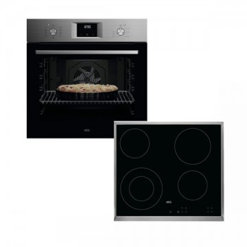 AEG OA5AB211SS + HK624010XB Φούρνος άνω Πάγκου 72lt με Κεραμικές Εστίες Π56εκ. Γκρι